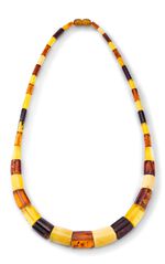 Halskette mit echt Bernstein im Verlauf 