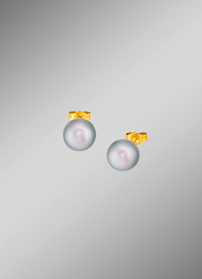 Ausdrucksstarke Ohrstecker mit Tahiti-Zuchtperlen 