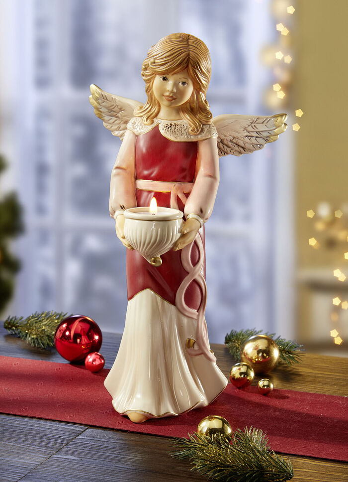 Teelichthalter Engel aus Feinsteingut BORDEAUX