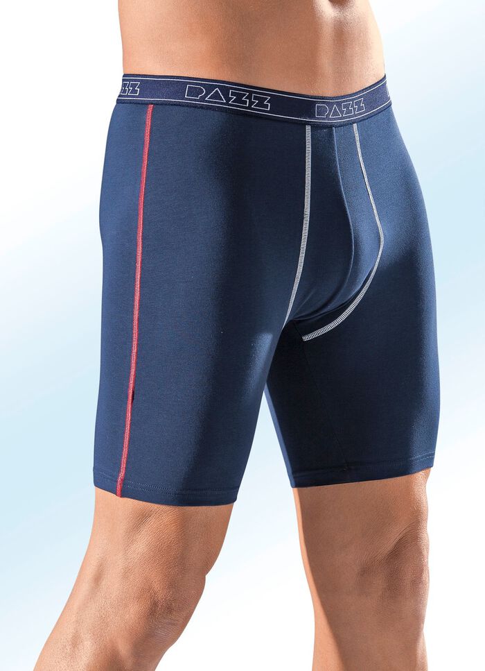 Viererpack Longpants, uni mit Kontrastn&auml;hten 