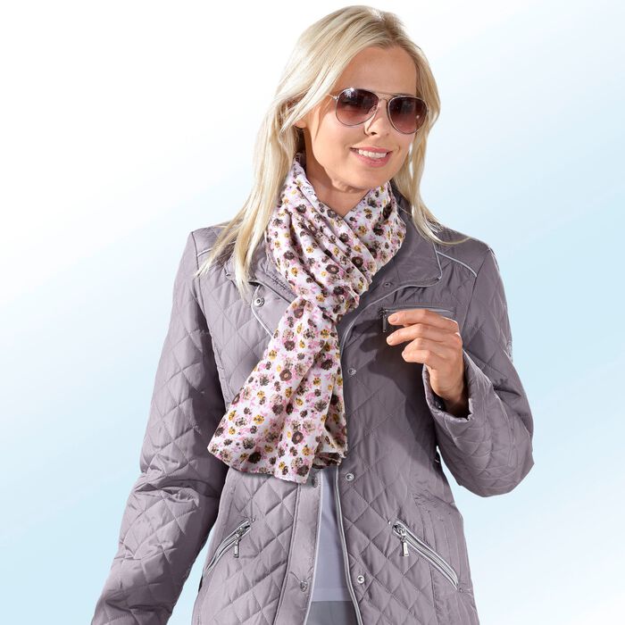 Schal mit Fantasiebl&uuml;ten-Dessin 