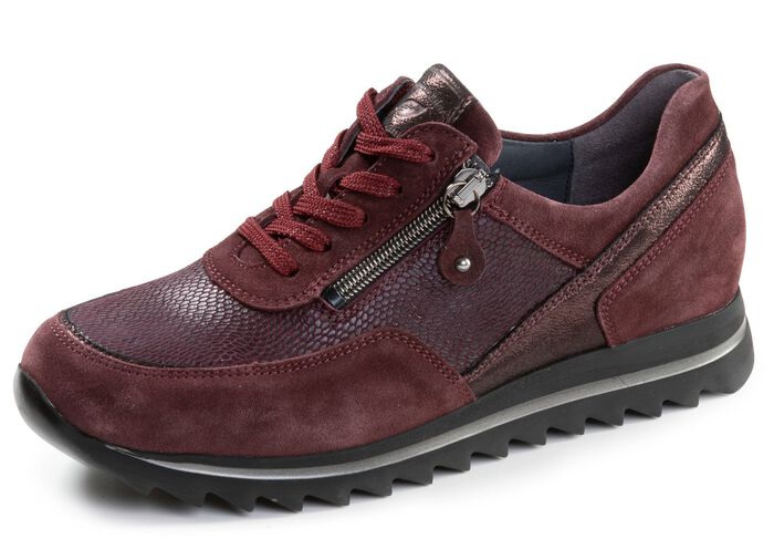 Waldl&auml;ufer, bequeme Damen-Sneaker, Weite H, mit herausnehmbarem Fu&szlig;bett BORDEAUX