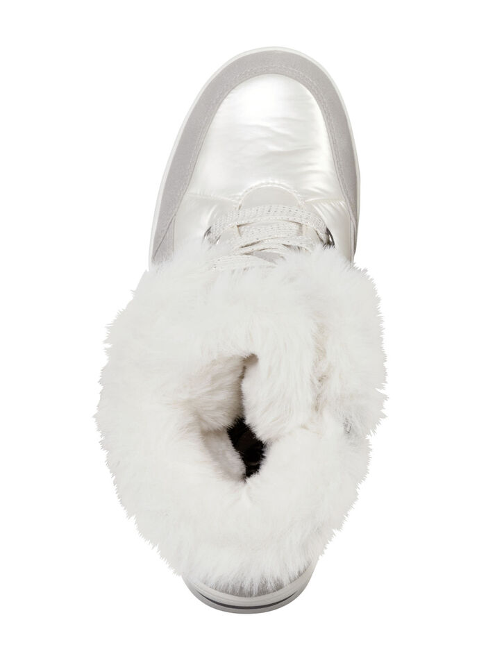 ELENA EDEN, gefütterte Damen-Boots, Winterschuhe, Weite G, mit herausnehmbarem Fußbett PERLWEISS-GRAU