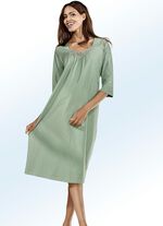 Dreierpack Nachthemden, 3/4-lange Ärmel mit Spitze am Ausschnitt grün/lila/beige