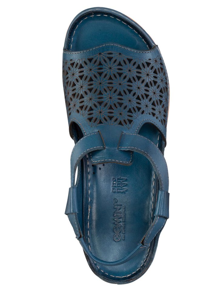 Gemini Sandale aus schattiertem Nappaleder mit Pr&auml;gung BLAU