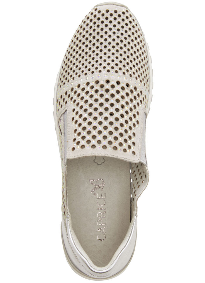 Caprice Slipper mit Glitzersteinchen GRAU-SILBER
