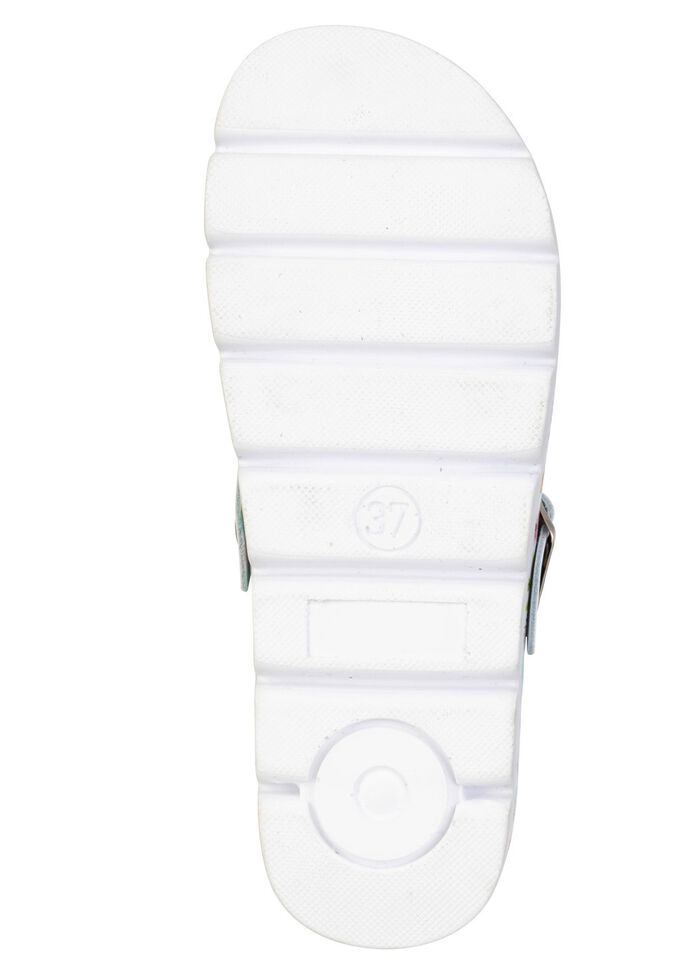 Klassische Damen-Clogs, mit anatomisch, gepolstertem Fu&szlig;bett WEISS-BUNT