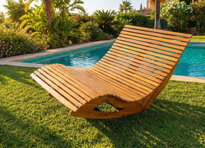 Doppel-Schaukelliege aus Akazienholz 