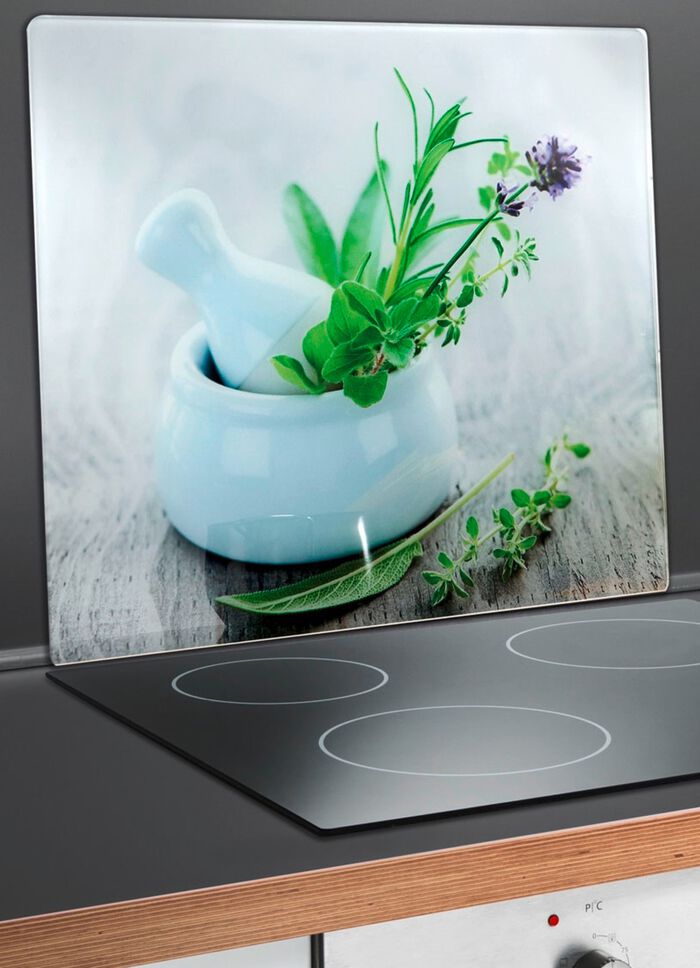 Wandblende aus Glas, Kr&auml;utergarten 