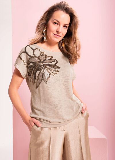 Shirt mit Paillettendruck 