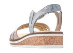 Rieker, modische Damen-Sandalen, mit Gummizug BLEU-SILBER