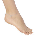 Zartes Figaro-Fußkettchen mit Herz-Anhänger 