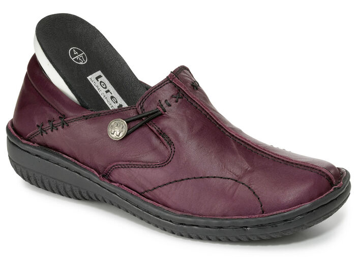 Slipper aus Nappaleder mit Knitter-Struktur BORDEAUX