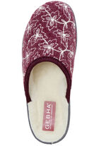 Textil-Pantoffel mit schöner Stickerei BORDEAUX