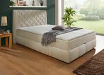 Boxspringbett mit Bettkasten und Topper CREME