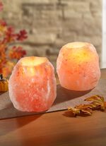 Teelichthalter Salzkristall, 2er Set 