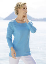 Pullover mit Karree-Ausschnitt TÜRKIS