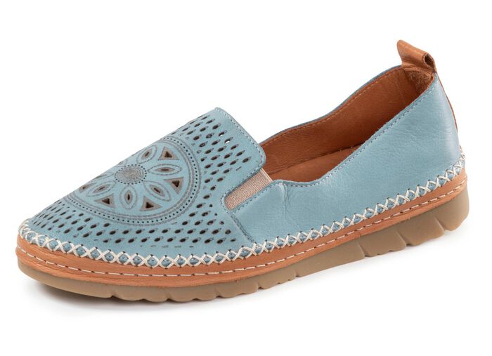 Gemini, sommerliche Damen-Slipper, Weite G, mit herausnehmbarem Fu&szlig;bett JEANS