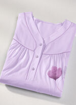 Zweierpack Nachthemden, 3/4 -langen &Auml;rmeln mit Knopfleiste 1X ZARTFLIEDER-BUNT, 1X ZARTFLIEDER