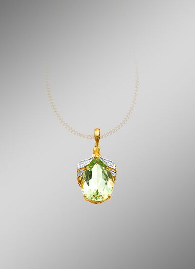 Anh&auml;nger mit gr&uuml;nem Amethyst 