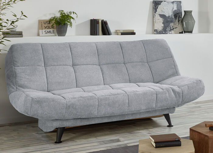 Schlafsofa mit Armteil- und Rückenverstellung HELLGRAU