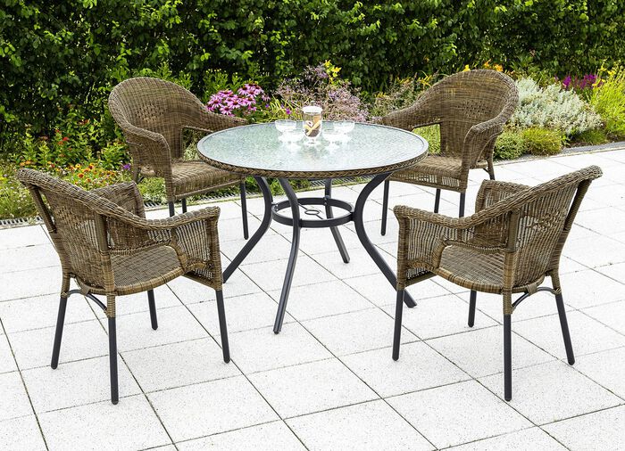 Ravenna Gartenm&ouml;bel-Set, 5-teilig BRAUN