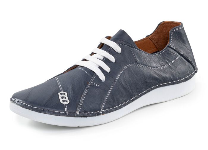 ELENA EDEN Schn&uuml;rschuh mit Knitter-Struktur und Zier-N&auml;hten 