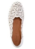 ELENA EDEN Ballerina mit interessanter Pr&auml;gung WEISS