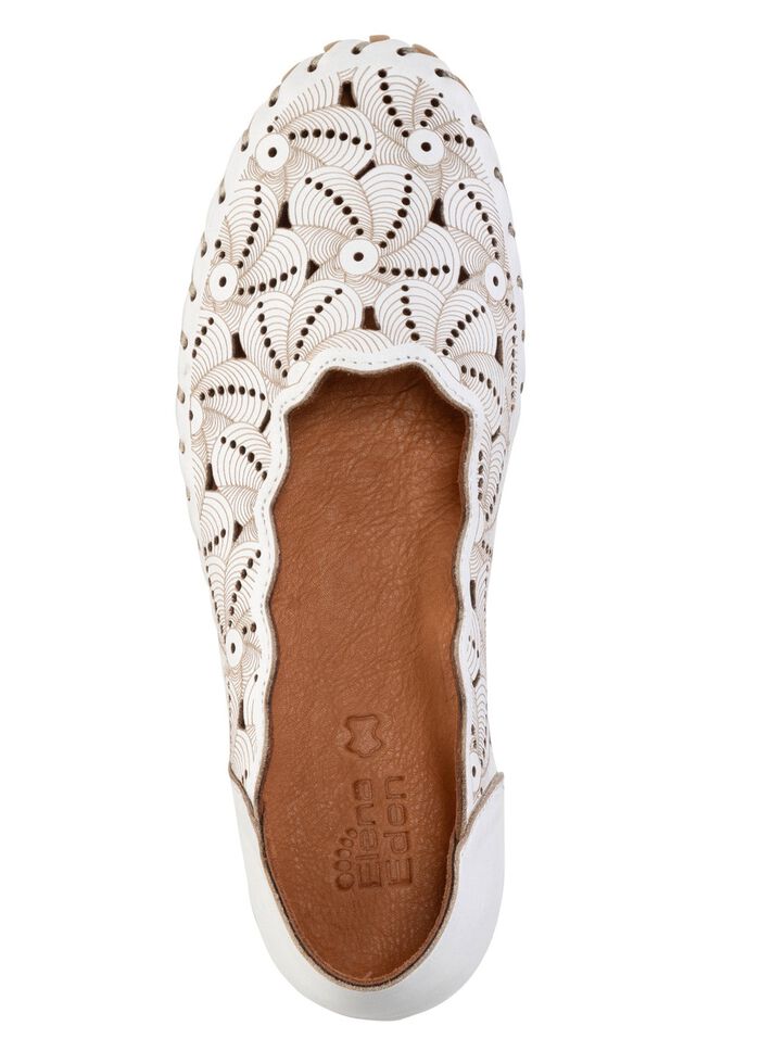 ELENA EDEN Ballerina mit interessanter Pr&auml;gung WEISS