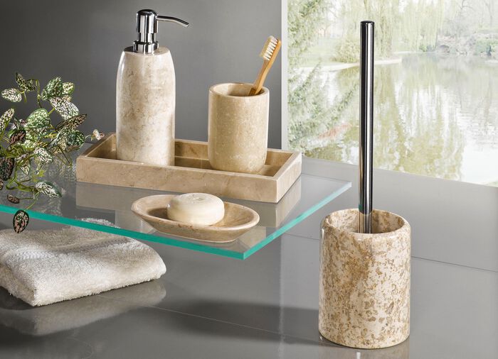 Badezimmer-Accessoires aus Marmor BEIGE