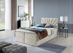 Boxspringbett mit abnehmbaren Topper BEIGE