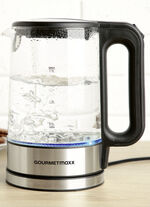 Glas-Wasserkocher mit blauem LED-Licht 