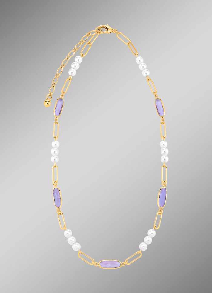 Schmuckset, 3-teilig, aus Messing mit Kristallsteinen 