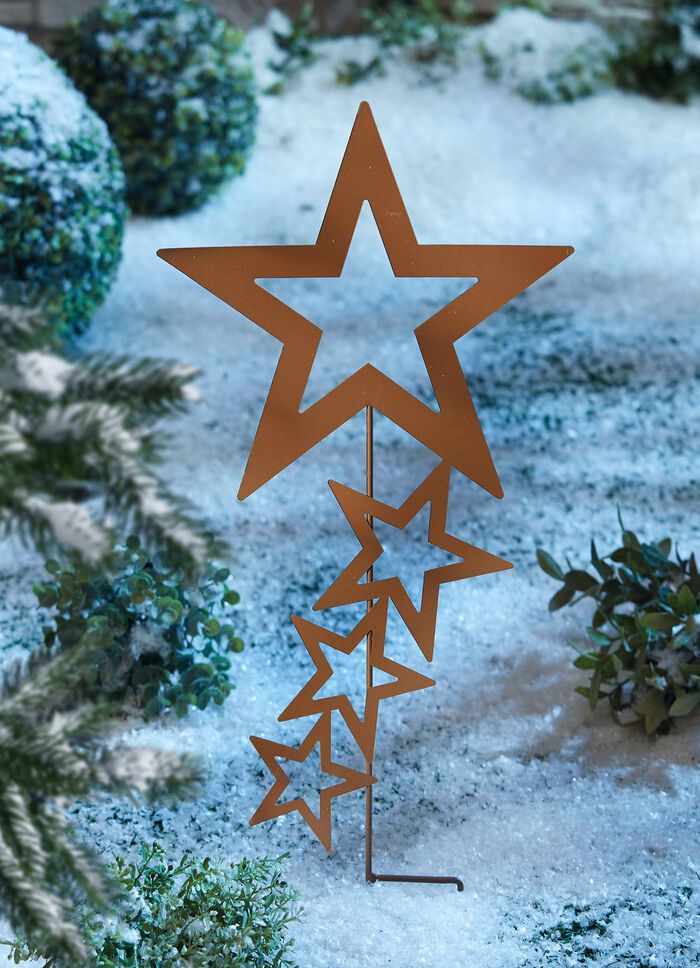 Gartenstecker Sterne aus rostfarbenem Metall 