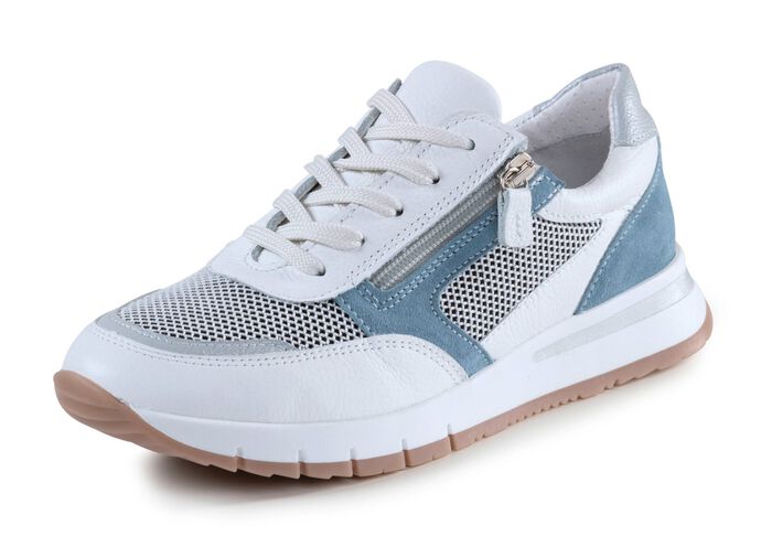 ELENA EDEN Sneaker aus Nappa-, Veloursleder und Textil in Netzoptik 