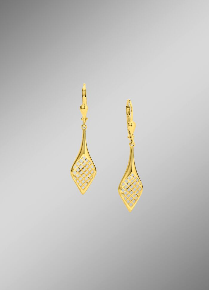 Bewegliche, durchbrochene und gl&auml;nzende Ohrringe 