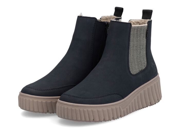 Rieker, trendige Damen-Boots, Winterschuhe, mit herausnehmbarem Fu&szlig;bett DUNKELBLAU