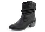 Rieker Western-Stiefelette aus weichem Synthetikmaterial mit Raffung SCHWARZ