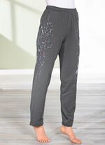 Hose mit tollem Floral Dessin ANTHRAZIT