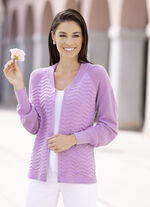 Strickjacke mit Cloquéstruktur FLIEDER