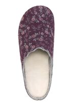 Laurina Pantoffel aus floral bedrucktem Filzmaterial AUBERGINE