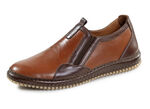 Gemini Slipper aus schattiertem Rind-Nappaleder COGNAC-MOKKA