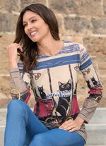 Shirt mit "Katzenmotiv" 