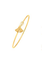 Eleganter Armreif mit Gl&uuml;cksbringer Ginkgoblatt 