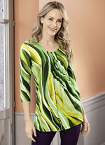 Shirt mit 3/4-langen Ärmeln GRÜN-PISTAZIE-ECRU