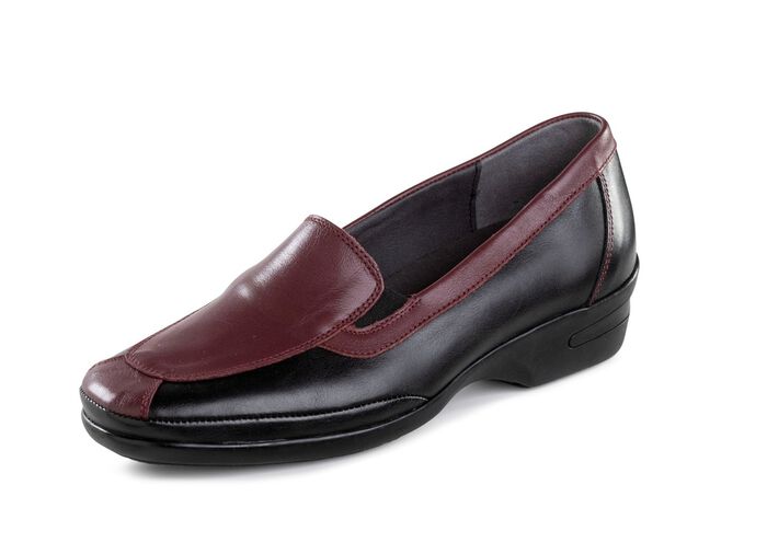 ELENA EDEN Slipper aus Nappaleder SCHWARZ-BURGUND