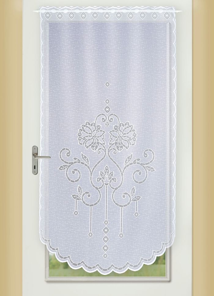 Fenster- und T&uuml;rbehang mit ausdrucksstarkem Dessin 