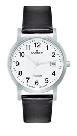 Herrenuhr mit Titangeh&auml;use und Lederband 