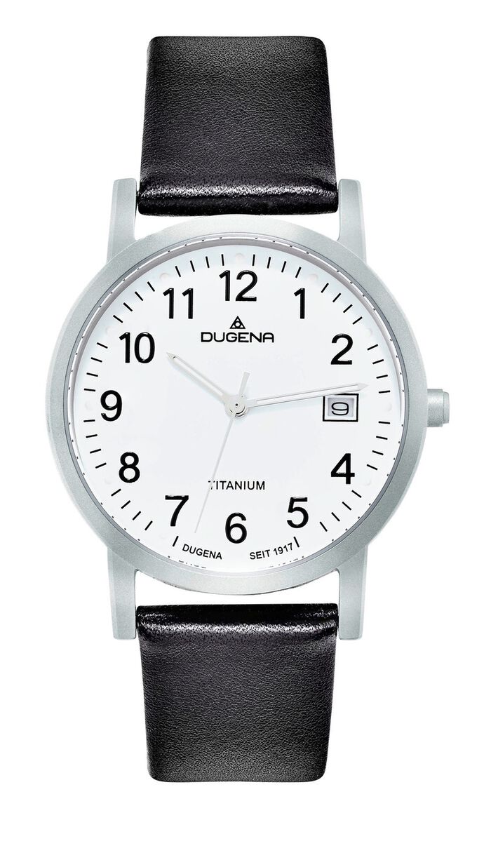 Herrenuhr mit Titangeh&auml;use und Lederband 