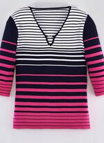 Pullover mit Ringeldessin MARINE-PINK-WEISS